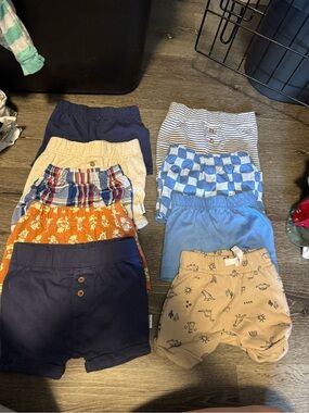 Kids 9-Pack Mixed Color Cotton Shorts Bundle